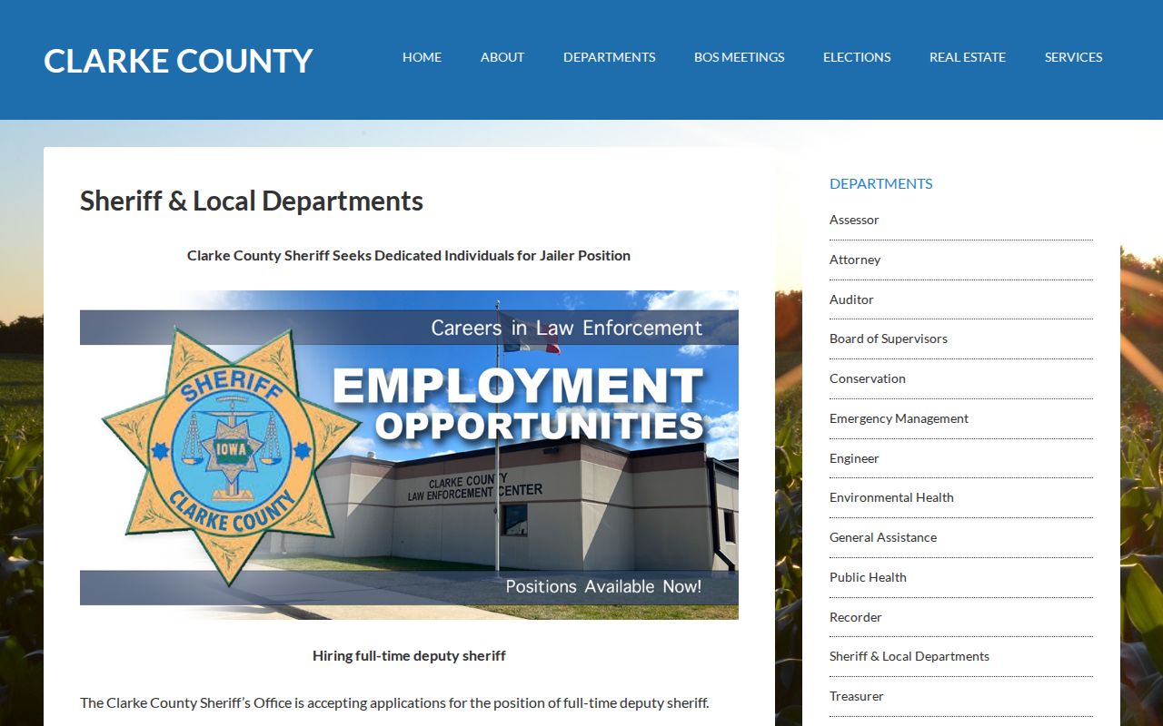 Clarke County Sheriff booking record and mugshot request contact