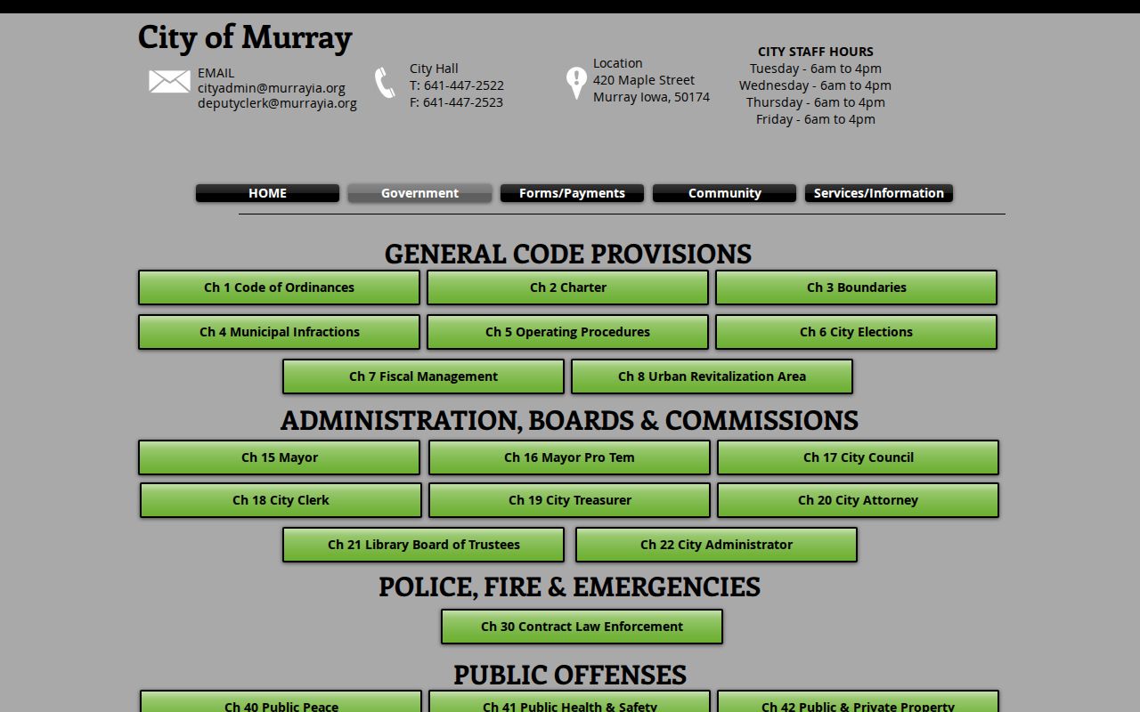 Murray ordinance page showing Contract Law Enforcement