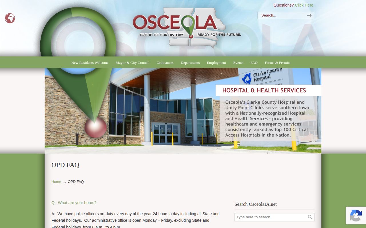 Osceola Police report request procedure for Clarke County arrest records